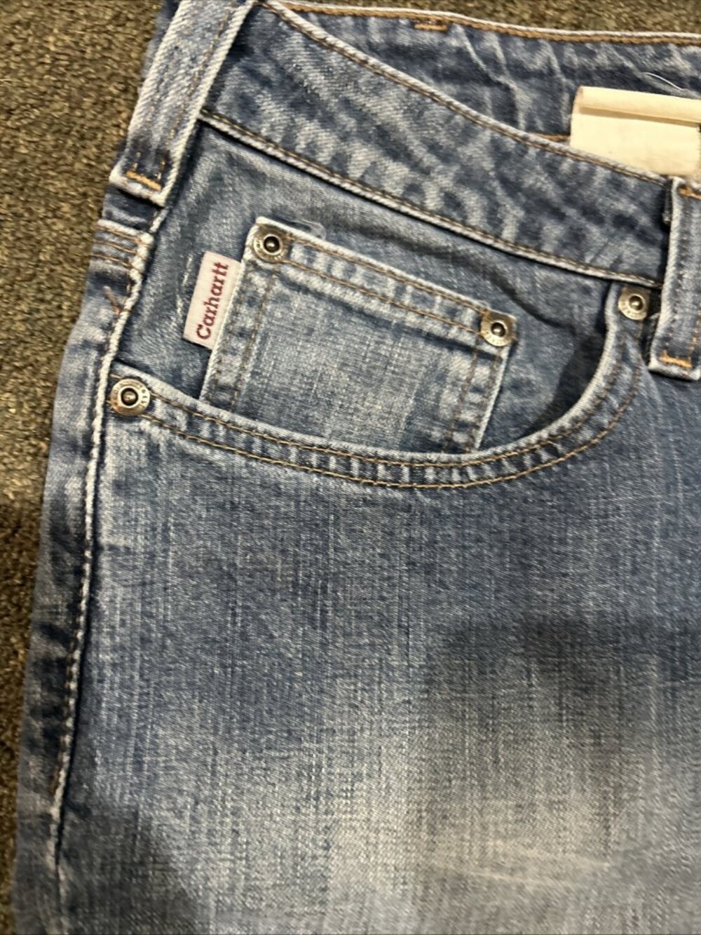 Carhartt Jeans Women Size 10x28 ACTUAL MENS 31x28 90's Faded Traditional Fit - Picture 4 of 9